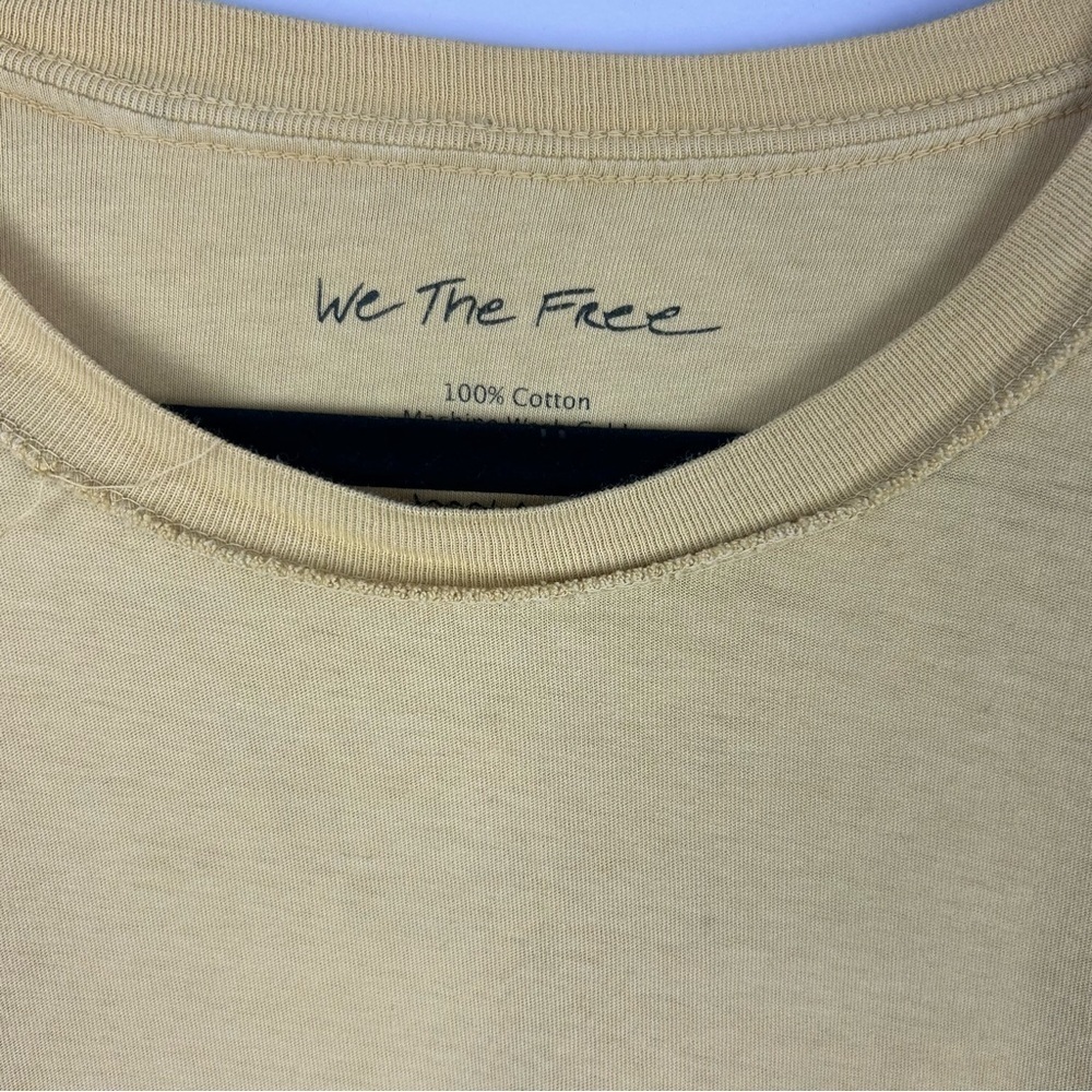 We The Free Yellow 100% Cotton Short Sleeve Expose Seaming Tee Size M/L - Picture 4 of 8